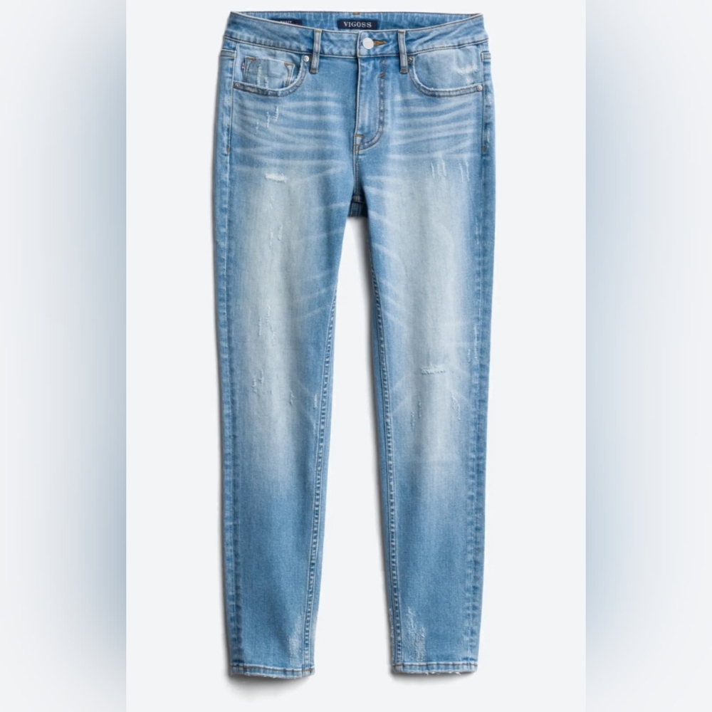 NWT Vigoss Medium Wash Marley Mid Rise Skinny Jeans Size 30